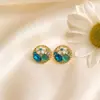 Brincos de Flor com Strass Redondo Super Brilhante para Mulheres, Design de Nicho, Brincos de Alta Qualidade, Moda de Verão, Luxo Leve, Fornecimento Transfronteiriço