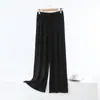 Pantalones de pierna recta, pantalones casuales adelgazantes, pantalones de pierna ancha de modal con caída, de cintura alta, corte holgado, estilo delgado para mujer