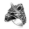 Europa y Estados Unidos comercio exterior transfronterizo joyería plata tailandesa estado de ataque cabeza de lobo tridimensional metal pesado rock hipster anillo de apertura