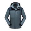 Ropa de asalto para exteriores con estampado tres en uno, forro de terciopelo de zorro plateado, ropa de montañismo para otoño e invierno, abrigo impermeable y a prueba de viento para parejas
