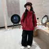 Conjunto de outfit de otoño para niñas 2026 nueva chaqueta cortavientos con capucha elegante para niños mayores para usar al aire libre en otoño