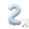 Globo Digital Azul Perlado con Polvo Perlado de 32 Pulgadas con Tarjeta de Papel Empaque Fino Independiente Lleno de Helio Aire Globo Decorativo