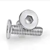 Tornillos de Acero Inoxidable 304 de Cabeza Plana, con Zócalo Hexagonal Ultradelgado cm, Tornillos de Cabeza Baja M2M3-M6