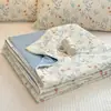 Colcha de verano de seda estampada al tacto frío, colcha pequeña de seda helada para aire acondicionado, colcha de algodón tejido de seda helada de verano con sensación de nube fresca