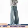Calças casuais retas estilo retrô americano, calças patchworked de marca da moda, novos jeans de perna larga com corte solto para homens, verão