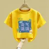 Camiseta de Manga Curta 100% Algodão para Meninos 2026 Nova Verão Infantil Top Moda Camiseta para Menino Grande