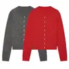 Fábrica de Ropa para Mujer Transfronteriza Venta al por Mayor 2026 AliExpress Venta Caliente Moda Casual Tendencia Cuello Redondo Manga Corta Cardigan de Punto