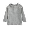 Ropa de bebé de color claro y sencillo, camiseta de manga larga de algodón puro para niña, camisa básica de primavera y otoño, top para niño pequeño