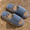 Pantuflas de lino para mujer, primavera, otoño, verano, zapatos caseros de interior, resistentes al olor, aptas para todas las estaciones, suela antideslizante, lindas pantuflas de algodón y lino para hombre