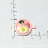 Linda Pequeña Nueva Sartén para Tortillas Juguete de Comida Dibujo Animado Accesorios de Joyería DIY Paquete de Materiales para Pasador de Pelo Resina Pegamento de Crema