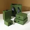 Caja de joyería extraíble texturizada de color verde oscuro con forro de terciopelo negro, caja para pulseras y pendientes, empaque de joyería, juego de venta al por mayor transfronterizo