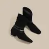 Botas Martin de doble uso para mujer, nuevas botas de caballero vintage otoño e invierno 2026, botas de vaquero estilo western de ante, botas estilizadas de punta cuadrada