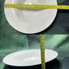 Prato de Cerâmica Branco Criativo para Hotel Tigela para Macarrão Prato com Padrão de Linha para Restaurante Ocidental Prato Comercial para Sobremesa Prato para Sashimi Sushi
