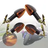 Adecuado para 4 piezas de carcasa negra de 12V, cubierta amarilla, luz ámbar amarillo, combinación de mango largo y corto, intermitente de motocicleta