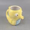 Taza de cerámica con forma de piraña, diseño de dibujos animados, tridimensional, pintada a mano, universal, de alto valor cromático.