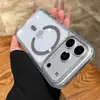 Adecuado para funda de teléfono móvil Iphone18Promax, Succión Magnética Bicolor de Cristal de Hielo Transparente, Funda Protectora Anticaídas con Airbag para Apple 17 16