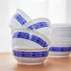 Reunião de Ano Novo Tigela de Arroz Descartável de Porcelana Azul e Branca para Viagem Grau Alimentício Resistente a Altas Temperaturas Doméstico Piquenique Plástico Espessado Conjunto