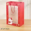 2026 Nuevo Estilo Cubo de la Fortuna Flor Festiva Bolsa de Regalo Tote 350g Engrosada Gato de la Suerte Ventana de Tarjeta Blanca