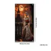 Cortina de puerta de bruja transfronteriza tela de fondo decoración pancarta Halloween atmósfera de terror bandera colgante calavera Cubierta de puerta de Halloween