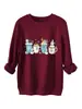 Amazon eBay Tienda Independiente Moda Divertida Sudadera de Felpa Gruesa para Mujer con Cuatro Tazas para Té con Leche Café Muñeco de Nieve Copo de Nieve