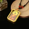Pingente Thangka Pintado à Mão Guanyin Amitabha Caixa Gawu Novo Thangka de Xizang Colar Dourado Dupla Face