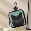 Porta-moedas Estampa Gatos Múltiplos, Couro Sintético Impermeável Bolsa de Armazenamento com Zíper de Couro Falso, Mini Estojo Multifuncional para Fones de Ouvido