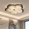 Lámpara de Techo para Dormitorio Estilo Wabi-Sabi Vintage con Pan de Oro, Lujoso Diseño Floral Protector de Ojos, Luz de Techo Retro de Resina para Dormitorio Principal