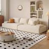 Sofá de Tela Color Crema para Apartamentos de Alquiler, Estilo Moderno Simple para Sala de Estar, Adecuado para Apartamentos Pequeños, Sofá Lawrence