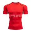 Exportación Transfronteriza Personalizada Camisetas Deportivas Ajustadas de Secado Rápido para Hombres y Mujeres Transpirables Elásticas de Manga Corta para Fitness
