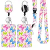 Serie de Mariposas de Aleación de Zinc Redonda Hebilla Fácil de Tirar Estampado por Transferencia Térmica de Poliéster Lanyard para Teléfono Juego de Tarjetas de Certificado