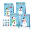 LB126 Natal advento velho boneco de neve carro alce bola festa doces presente de aniversário saco de papel kraft