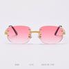 028 Gafas de Sol Sin Marco Color Metal Retro Nuevo Ins Celebrity de Internet Transfronterizas Europeas y Americanas Moda para Mujer Gafas de Sol Hip Hop Hombres