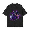 2025 nuevo hechizo de verano de regreso a la guerra animación lavada vieja retro camiseta de manga corta de marea de calle alta americana algodón T