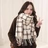 Novo Cachecol de Mohair Espesso Outono/Inverno 2026 com Toque de Luxo, Quente e Versátil para Homens e Mulheres, Casaco Listrado Retrô