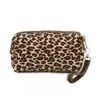 2026 Nova Bolsa de Maquiagem Feminina Portátil com Estampa de Leopardo Transfronteiriça Amazon Presente de Celebridade da Internet de Luxo Leve Retrô
