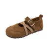 Zapatos Mary Jane de Tira Cruzada Vintage para Niñas 2026 Otoño Mocasines Versátiles de Suela Baja para Niñas