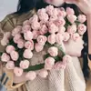 Pacote de Material para Cobertor de Flor Lírio-do-vale Rosa 70cm Crochê Presente para Namorada e Namorado DIY Feito à Mão