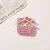 Bolsas de Crochê Feitas à Mão com Flores de Lã, Estilo Pastoral, Tranquilo e Fofo, Acessórios e Materiais para Roupas DIY e Vestir Bonecas