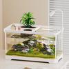 Acuario Pequeño Sala de Estar Hogar Paisajismo Juego Completo de Tanque de Agua Ecológico Vertical Sin Agua con Tapa Transparente Persona Perezosa Cría Peces Dorados