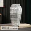 Vaso de Cerâmica Tu Hua de Jingdezhen Textura Preta Exibição de Hotel 2021 Decoração Minimalista Moderna Estudo Criativo