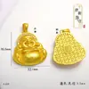 Collar Colgante de Buda Maitreya con Incrustaciones de Diamantes Chapado en Oro de Estilo Antiguo de la Dinastía Tang, Colgante de Collar DIY Chapado en Oro de Buda Panzudo Que No Se Desvanecerá Fácilmente