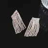 Pendientes de plata de aguja europea y americana con diamantes y borlas, pendientes de nicho de lujo ligero de alta gama, diseño exquisito y elaborado, venta al por mayor