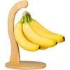 Suporte de Madeira para Armazenamento de Bananas Rack para Armazenamento de Frutas de Mesa Criativo de Madeira Maciça Pendurado para Exibição de Frutas