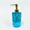 Botella de recarga para desinfectante de manos de vidrio de color botella de champú gel de ducha tipo prensa redonda para baño botella de vidrio de alta calidad