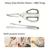 Tijeras de cocina al por mayor de fábrica para uso doméstico, multifuncionales de acero inoxidable, alta dureza, afiladas para cortar huesos, pescado y alimentos