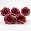 Nueva simulación color retro cabeza de flor de rosa flor de seda flor DIY hecho a mano boda flor de mano horquilla material de flor