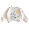 Moletom Guofeng Feminino Novo Primavera e Outono Casual Versátil Top Infantil Fofo Pulôver Veado Antigo Roupas Infantis Tendência