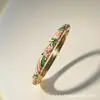 Pulsera de Esmalte Fresca de Nuevo Estilo de Verano con Diseño de Goteo de Aceite, Nueva Joyería Floral Estilo Chino, Artículo de Venta Caliente Transfronterizo, Venta Directa desde la Fábrica de Origen