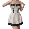 Vestido de noite de renda sexy com alça fina e justa, decote nas costas, vestido de alça, lingerie sexy no atacado 3372