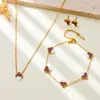 Conjunto de Acero de Titanio Transfronterizo de 9 mm de Cuatro Hojas, Joyería de Acero Inoxidable, Estilo de Moda de Lujo Ligero, Popular en Europa y América